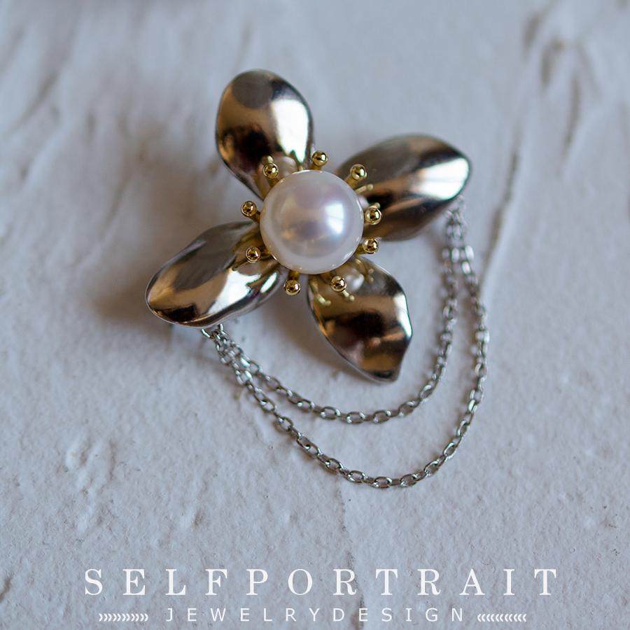 清仓NO退NO换天然珍珠小花胸针原创设计,饰品/流行首饰/时尚饰品新,胸针,淘宝优惠券,粉丝福利购,淘宝优惠卷