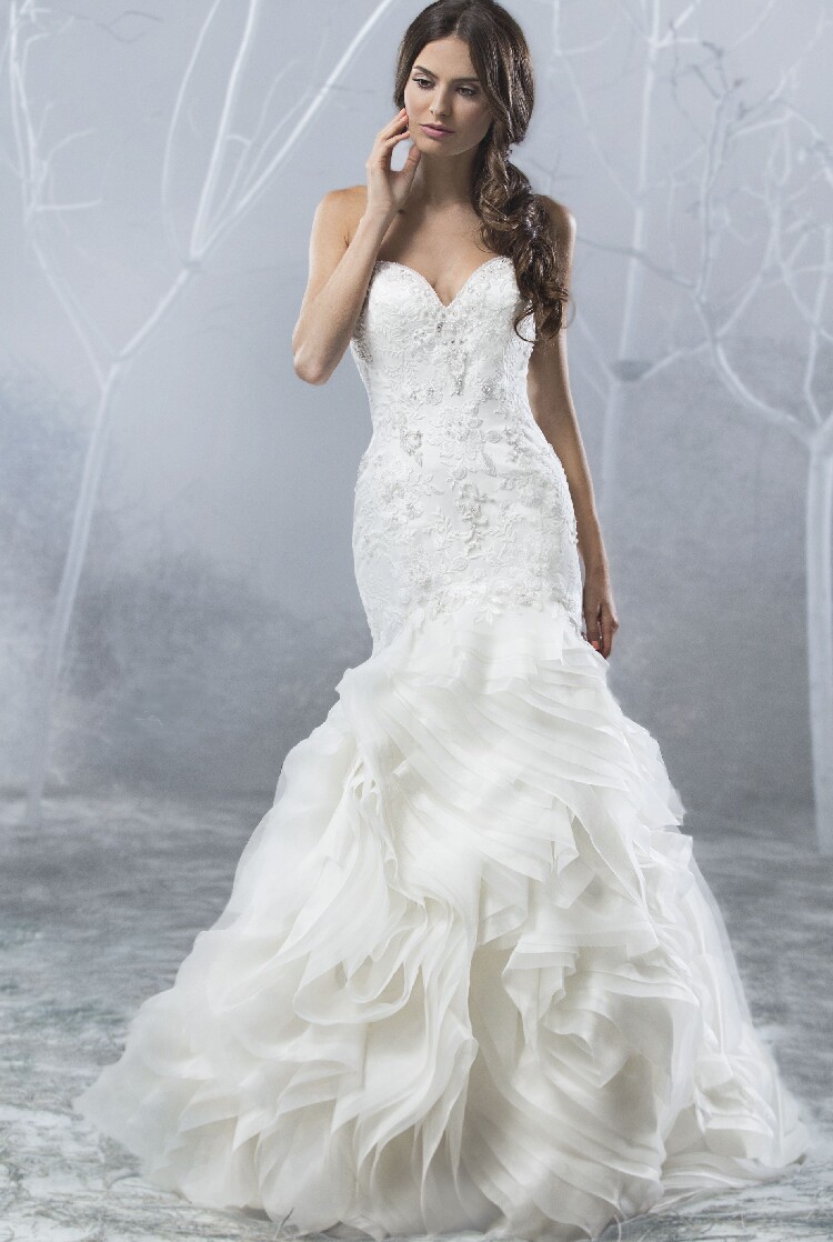 aime couture美国婚纱代购 波浪鱼尾 梦幻婚纱164 抹胸漏背性感