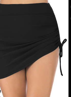 黑色高腰分体裙式泳衣女式胖妹妹显瘦遮肉2025新款温泉200斤单件