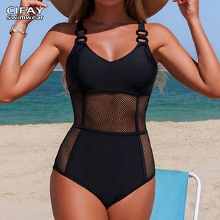 大码 欧美度假女士性感遮肚子显瘦镂空三角泳衣网纱绝美泡温泉泳装