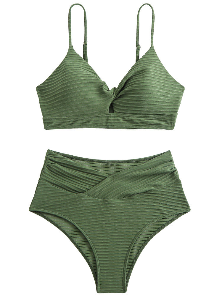 Fashion Hot Swimsuit Women's Adult Big and Small Breasts sexy Belly Covering Slimming High Waist Bikini Hot Spring Bikini