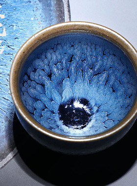 宋风居名家李光熙倾城建盏主人茶杯原矿铁胎纯手工陶瓷天目盏茶具