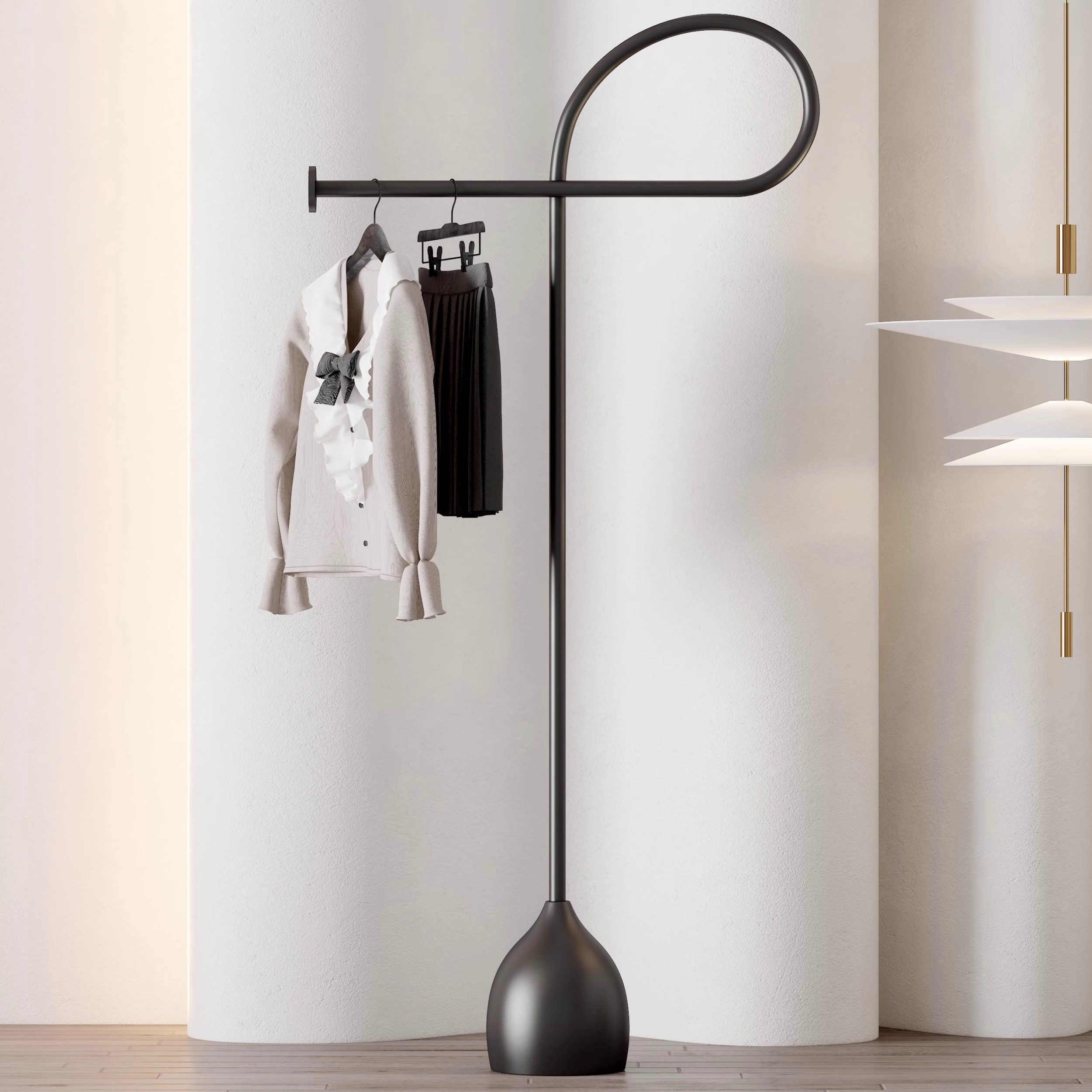 衣帽架轻奢床边简易高级衣架卧室落地室内晚上家用门口个性放衣服