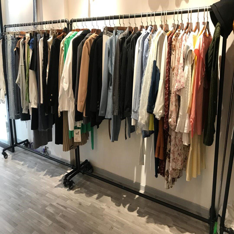 服装工作室挂衣架家用晾衣杆镀锌管水管龙门架直播服装架落地带轮