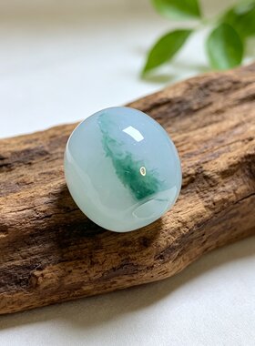 缅甸冰种飘花翡翠A货转运珠吊坠
