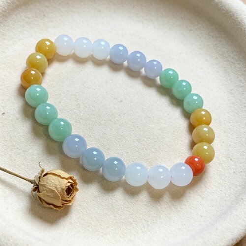 掌中翠缅甸A货冰种翡翠手链