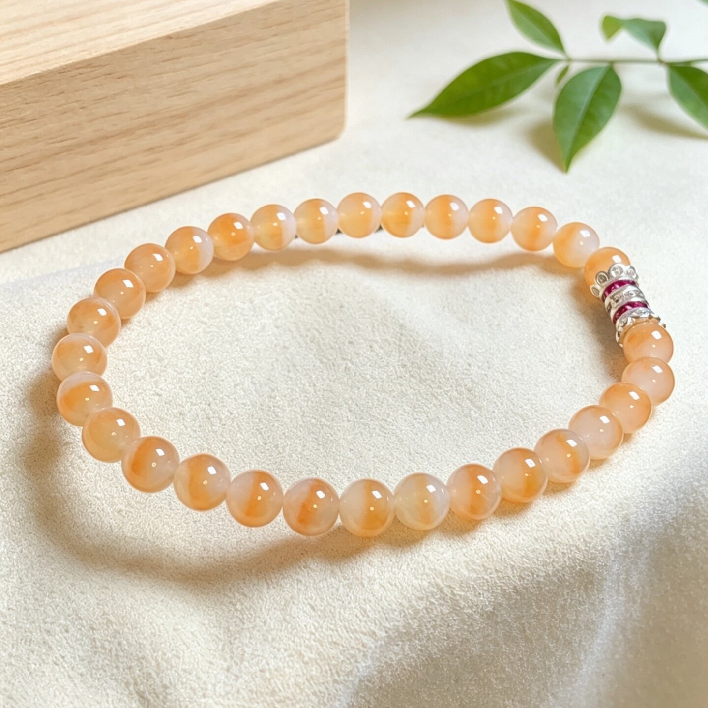 翡翠A货冰种起胶精品圆珠手链女款6mm30颗鸳鸯黄翡玉珠手串 2267
