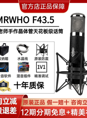 MRWHO F43.5 晶体管大震膜电容式麦克风烟头老师手作录音直播专用