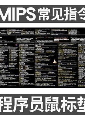 程序员鼠标垫MIPS常见指令汇总git常用命令防水电脑编程鼠标桌垫
