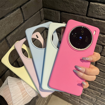 液态硅胶适用VIVO X300/100S/X200纯色X100pro手机壳新x100ultra镜头大孔spro情侣高级感网红简约防摔保护套