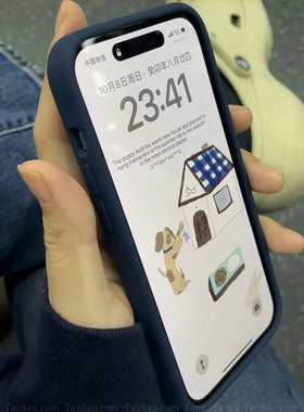 适用耐用简约宝蓝色适用Mate70华为Nova13壳Pura70液态硅胶12ultra深海军蓝9/10/P40纯色50E/11潮30男60PRO+