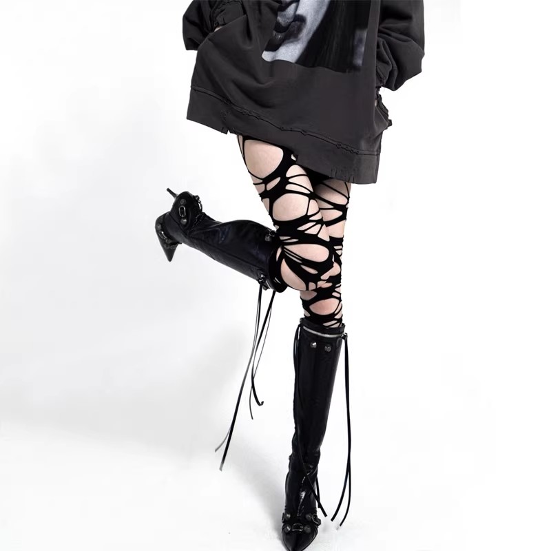 JK辣妹不规则哥特朋克黑色提臀