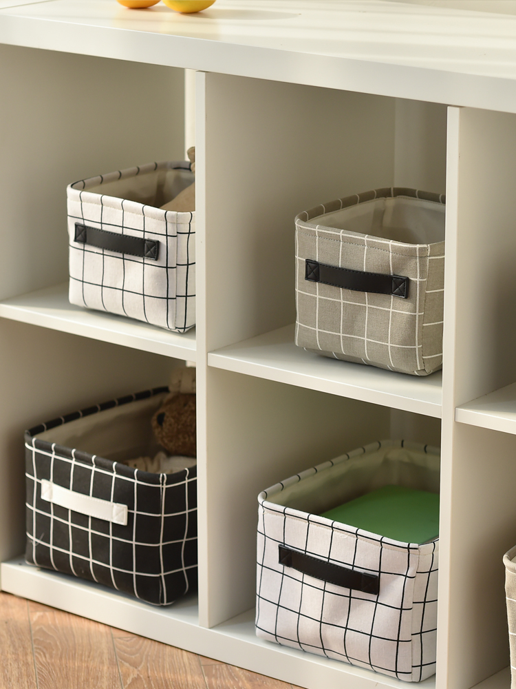 优菲娜布艺收纳盒遥控器玩具桌面杂物筐化妆品小储物盒帆布收纳篮