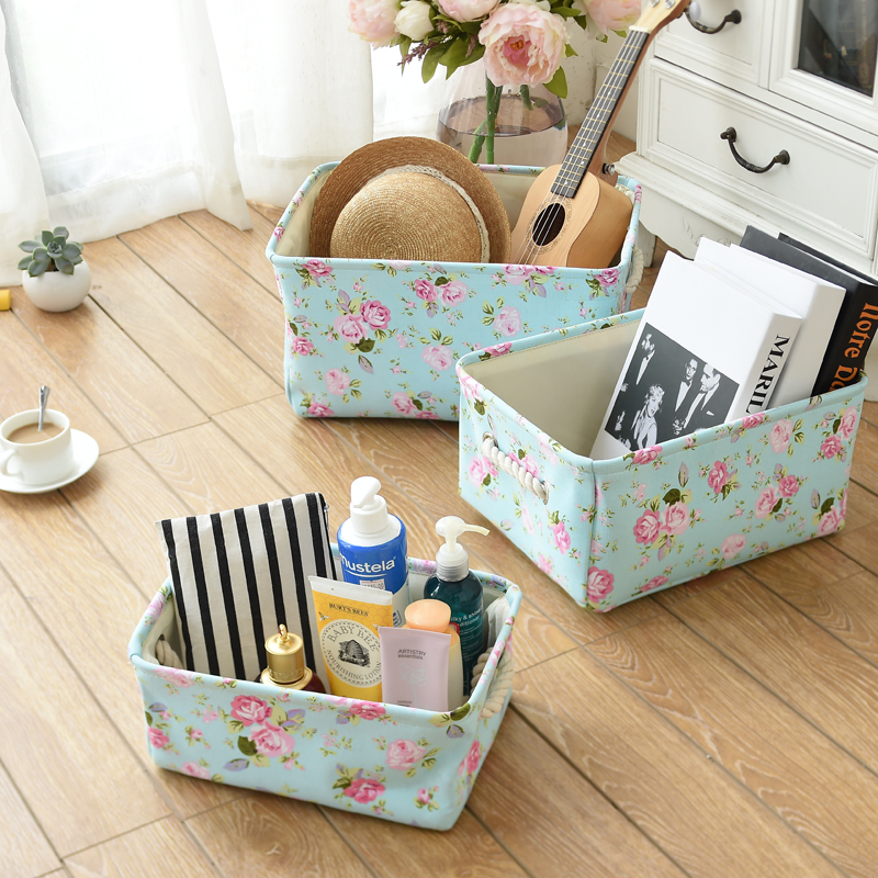 布艺玩具折叠棉麻储物箱