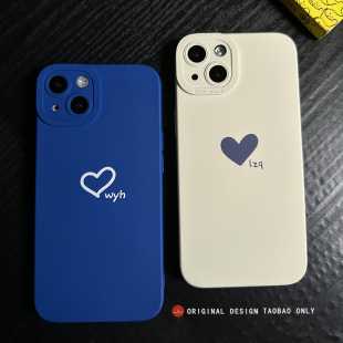 克莱因蓝异地情侣手机壳定制适用苹果14特别的创意新款iphone13任意机型华为荣耀90小众高级感oppo三星小米12