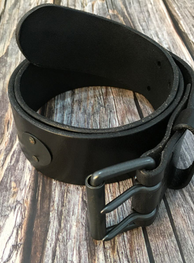 头层纯牛皮双针扣皮带男真皮裤带休闲复古机车品牌男士潮腰带46mm