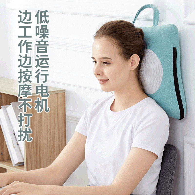 跨境智能按腰枕靠枕热敷按腰靠护腰椎多功能办公家用抱枕