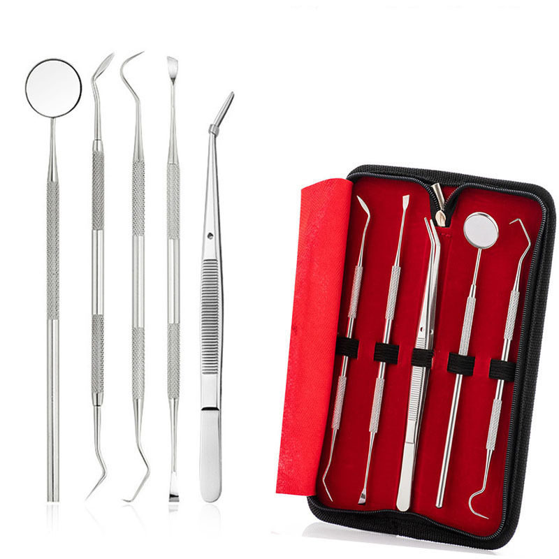 现货不锈钢牙科工具口腔护理套装口腔镜探针牙洁石去除器剔牙工具
