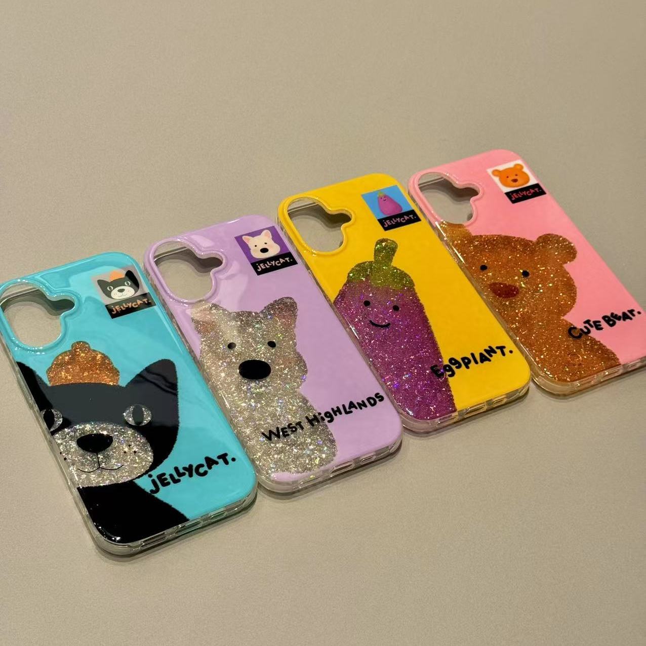 半透小熊西高地吉利猫适用ihone17promax苹果16pro手机壳15挂绳可爱卡通童趣创意新款防摔