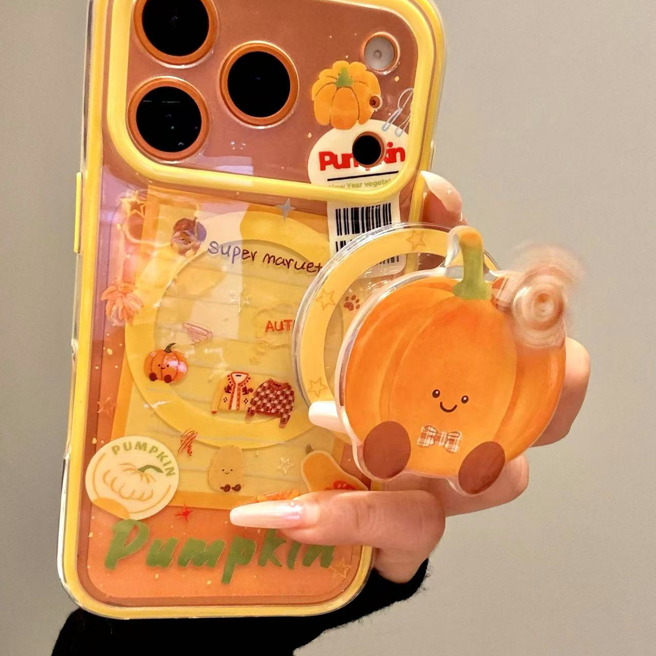 童趣创意南瓜便签磁吸适用ihone17promax苹果16pro手机壳15新款14小众简约设计感防摔保护壳