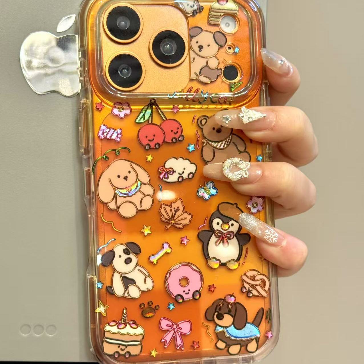 可爱透棕黄鎏金jellycat玩偶适用于iphone17promax苹果16手机壳15可爱卡通童趣创意新款防摔