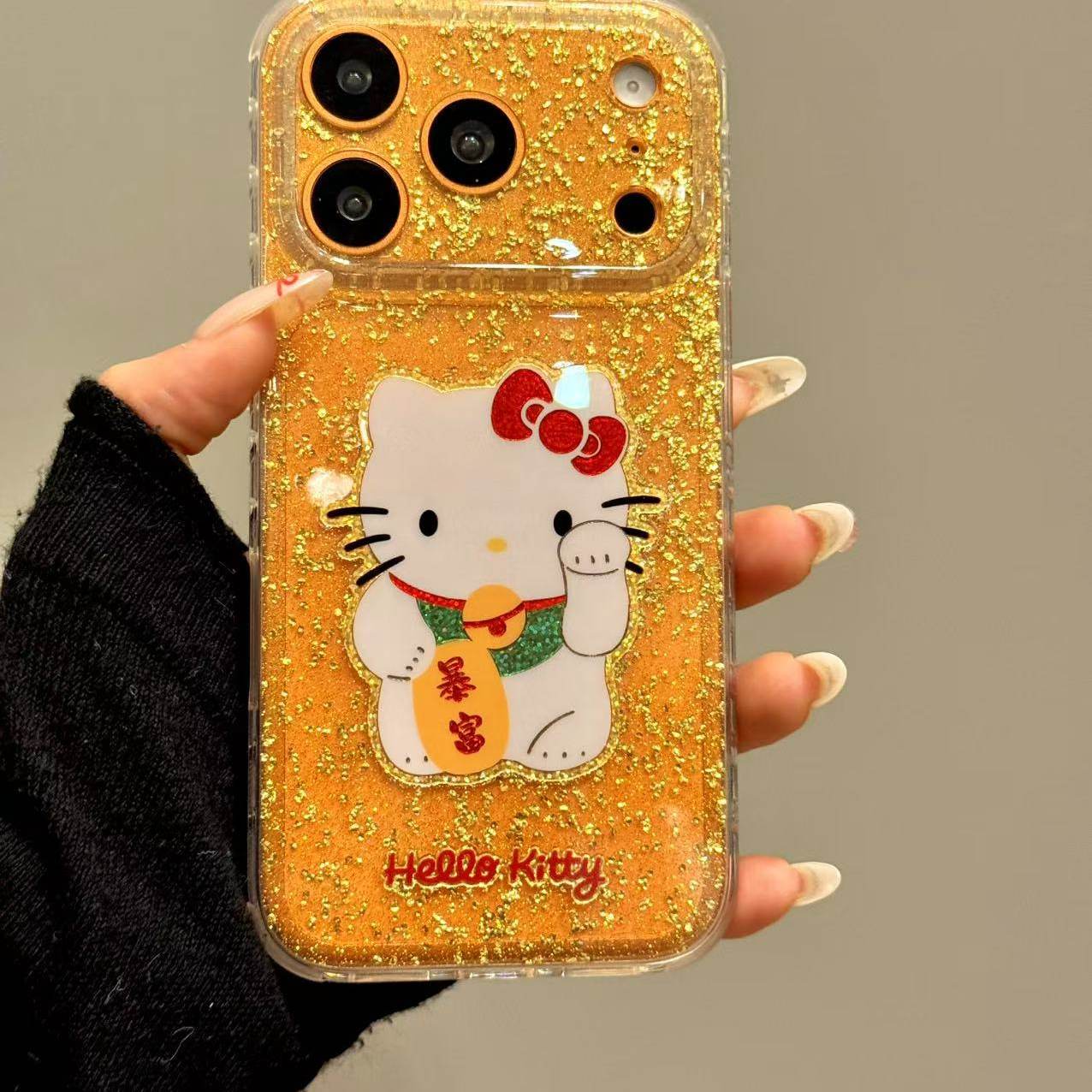 高级感金箔闪粉招财暴富猫咪适用于iphone17promax苹果16手机壳15可爱卡通童趣创意新款防摔,3C数码配件,手机保护套/壳,淘宝优惠券,粉丝福利购,淘宝优惠卷