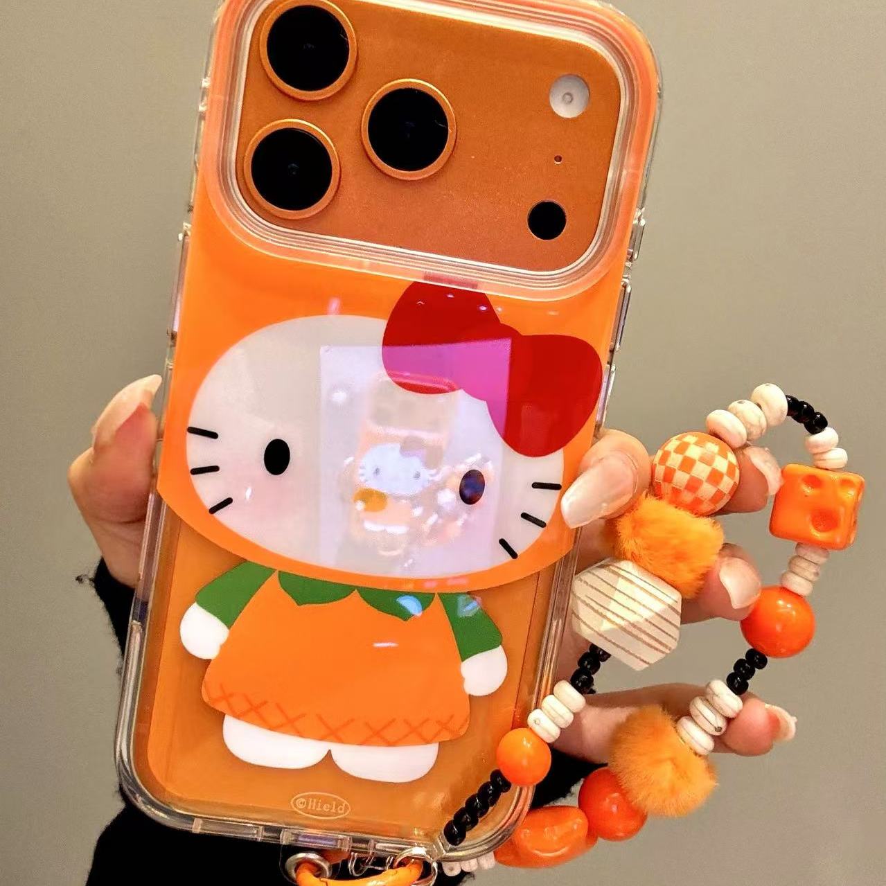 趣味可爱透色橙子套装猫咪适用ihone17promax苹果16p手机壳15新款可爱卡通童趣创意新款防摔