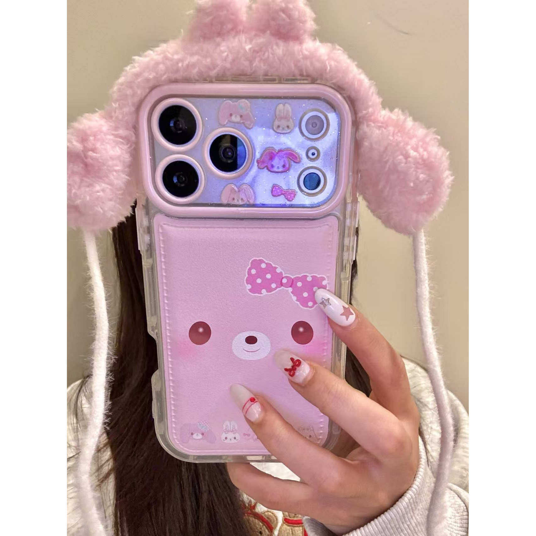 甜美可爱甜品兔表情毛绒帽子适用于iphone17promax苹果16手机壳15可爱卡通童趣创意新款防摔,3C数码配件,手机保护套/壳,淘宝优惠券,粉丝福利购,淘宝优惠卷