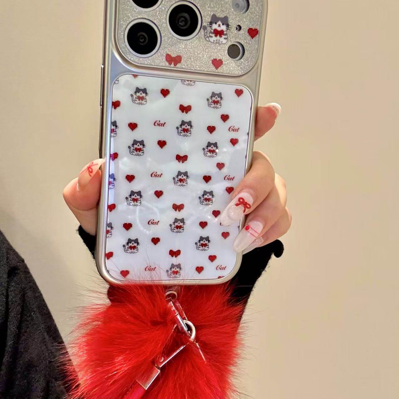 小众ins红色爱心蝴蝶结小猫适用于iphone17promax苹果16手机壳15p可爱卡通童趣创意新款防摔,3C数码配件,手机保护套/壳,淘宝优惠券,粉丝福利购,淘宝优惠卷