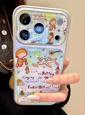 日系格纹日记奈良小狗适用于iphone17promax苹果16手机壳15pr新款小众简约设计感防摔保护壳