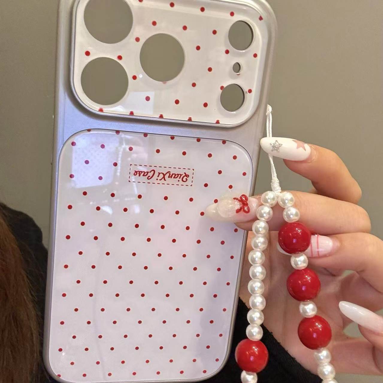 韩系ins米白底红波点适用于iphone17promax苹果16pro手机壳15新款,3C数码配件,手机保护套/壳,淘宝优惠券,粉丝福利购,淘宝优惠卷