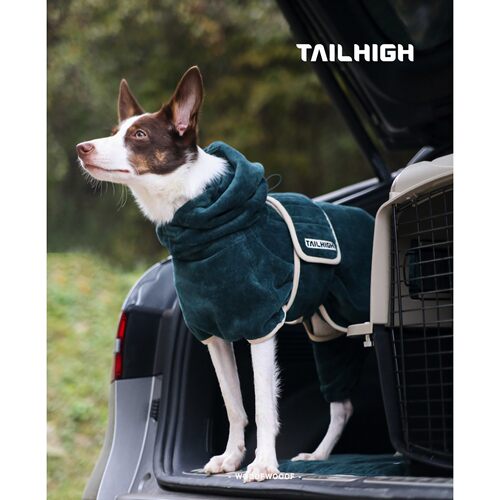 纯棉速干浴袍 TAILHIGH韩国进口宠物大中小型犬柔软防脱落浴巾衣