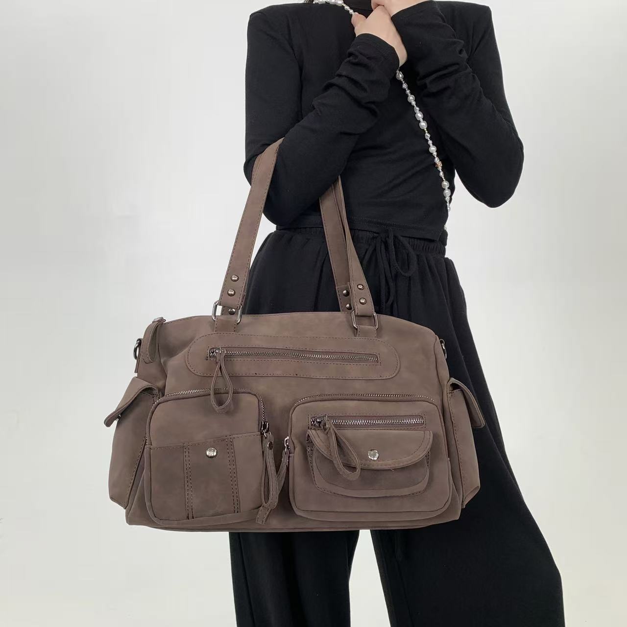 Y2K千禧辣妹麂皮托特包