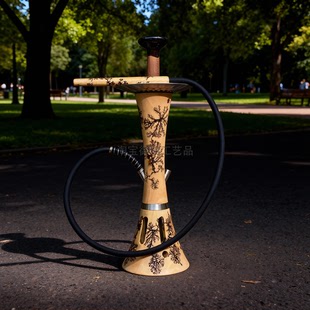 俄罗斯款水烟壶单管不锈钢水烟壶酒吧单管水烟壶电纹工艺个性水烟