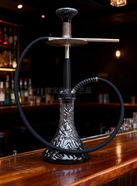 Doosha Hookah不锈钢大号水烟壶 杜莎酒吧大烟雾阿拉伯单管水烟壶