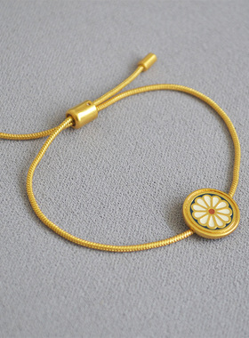 手链蓝色手工雏菊花朵简约文艺女