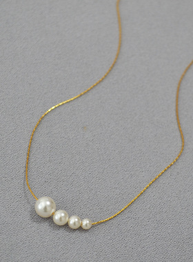 轻奢简约项链锁骨链黄铜镀金女