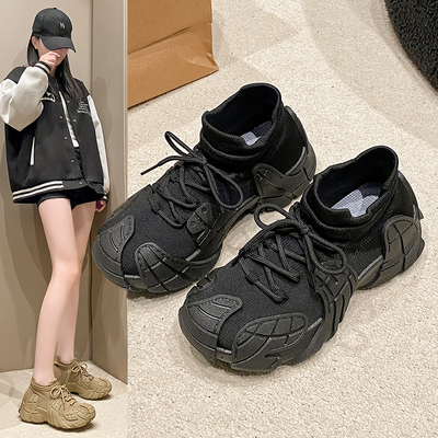 丑萌袜子鞋女休闲平底登山轻便