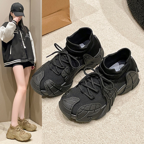 丑萌袜子鞋女休闲平底登山轻便