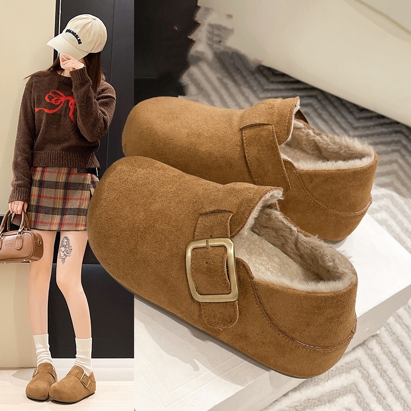 两穿内增高勃肯鞋女棉鞋