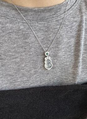 槐序HX【玉髓系列】925纯银白玉髓葫芦项链女新中式轻奢风锁骨链