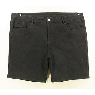 牛仔中裤 M308 五分裤 男欧版 黑色怀旧复古弹力宽松 肥佬裤 5986