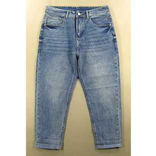 9581 九分哈伦老爹牛仔裤 男春夏日系复古锥形型高腰宽松B204