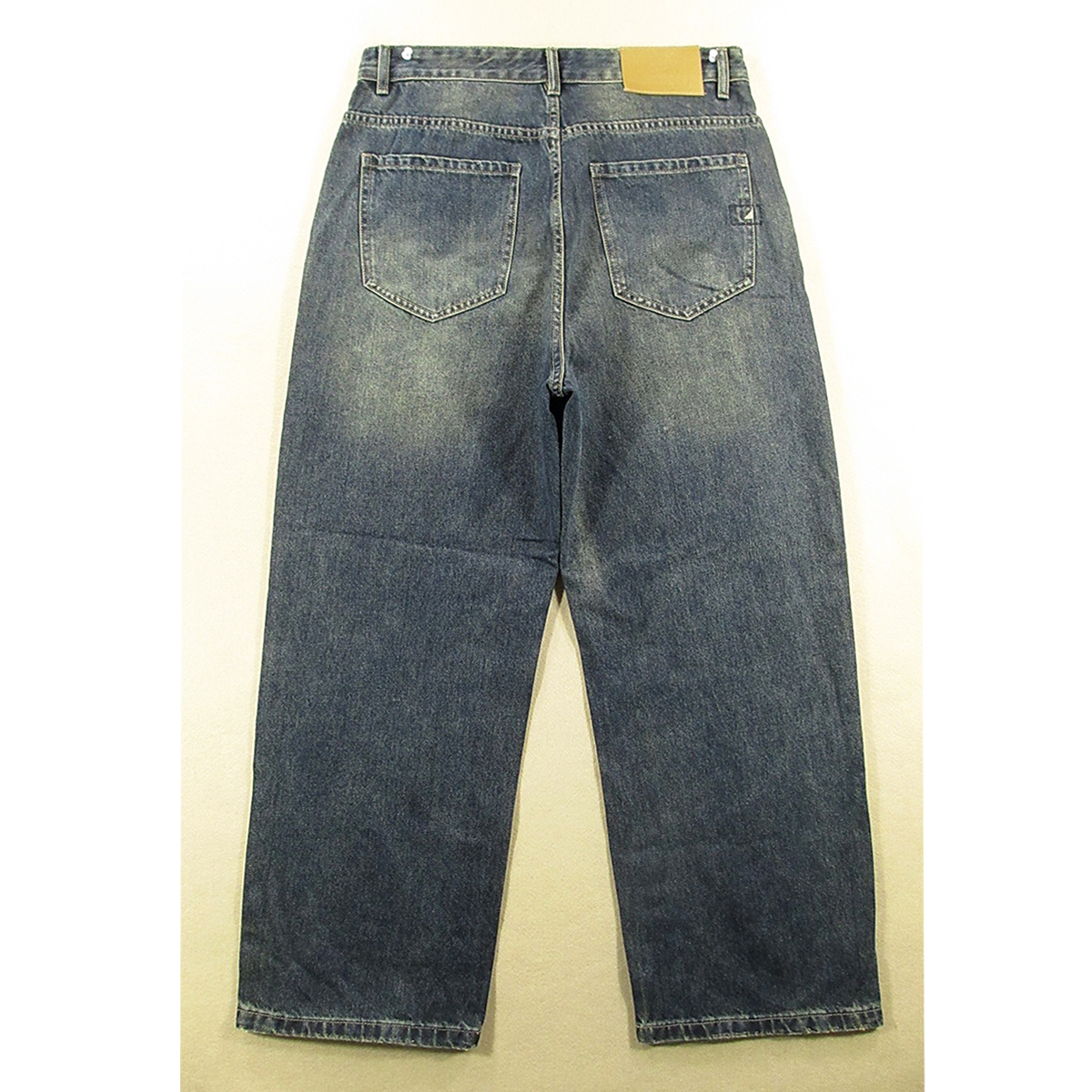 美式潮高街阔腿牛仔裤男厚秋冬款