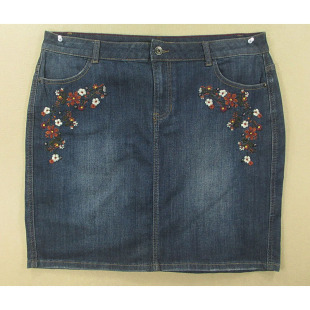 牛仔中裙34码 Z104 外单大码 弹力绣花单品KHCO特价 包邮 9652