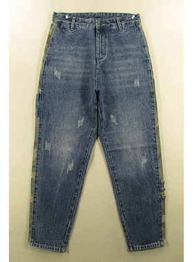 牛仔裤男28码萝卜裤宽松窄脚小脚迷彩侧条纹KHCO包邮I108/3502-15