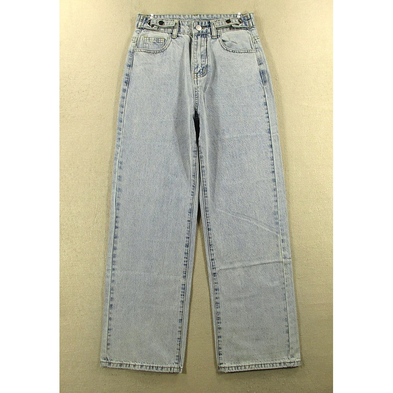 牛仔裤女25码韩版显瘦高腰宽松拖地裤阔腿裤垂感直筒V107/0253-02