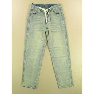 男32码 68503 老爹裤 子C202 宽松紧腰薄复古高腰KHCO长裤 牛仔裤