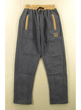 休闲裤男30码欧版松紧腰加绒加厚冬季弹力宽松束脚V112/68204-15