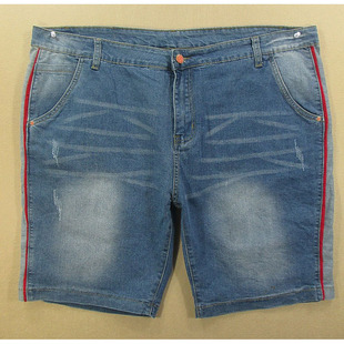 子弹力侧条纹大码 特价 包邮 牛仔短裤 9323 肥佬裤 Q106 男42码